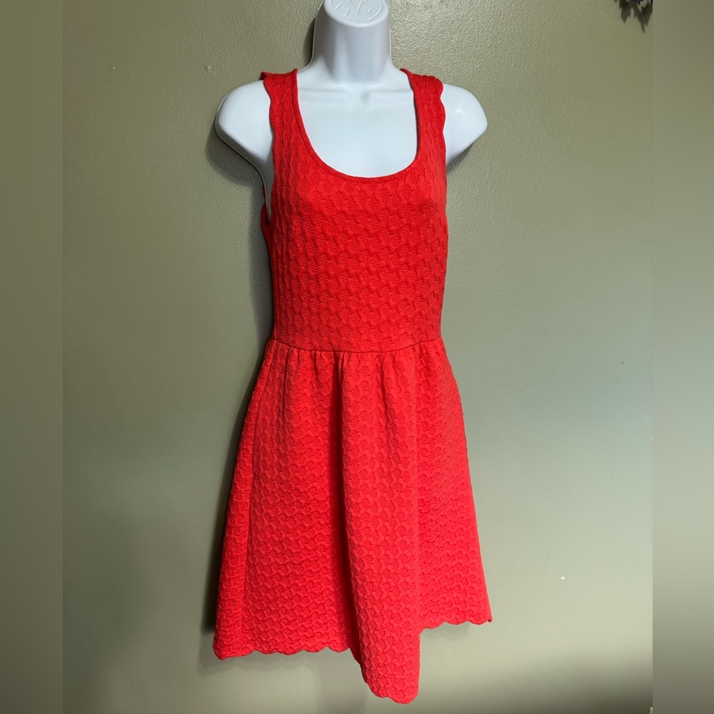 Maeve Caye Corral scalloped edge dress sz extra small orange anthro